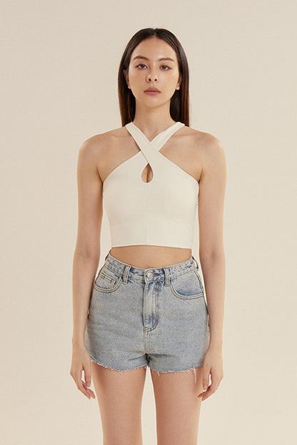 AIRY CROSS NECK BRA TOP