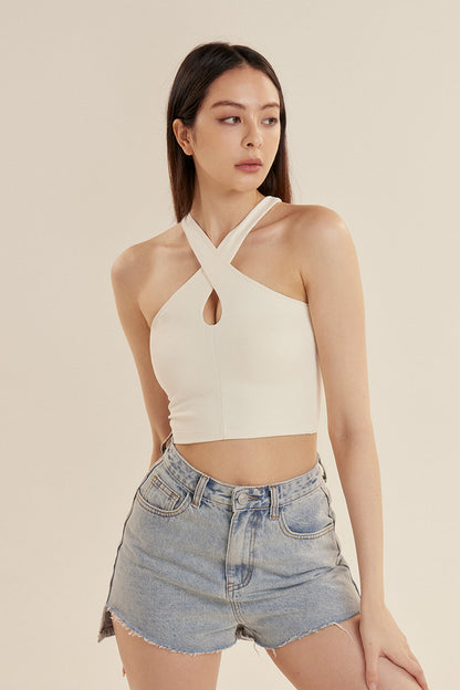 AIRY CROSS NECK BRA TOP