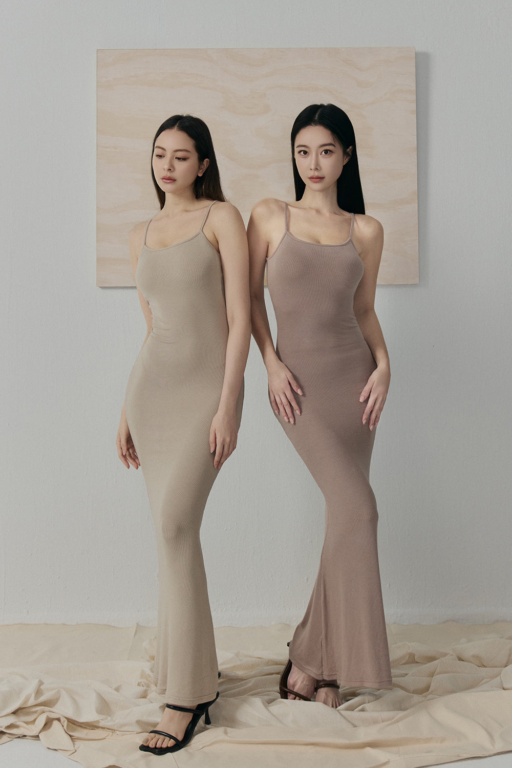 ELEGANT RIB KNIT RIBBED MAXI BRA DRESS