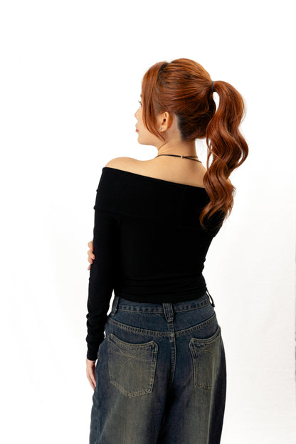 FRONT KNOT LONG SLEEVE TOP