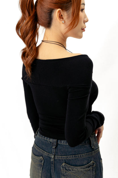 FRONT KNOT LONG SLEEVE TOP