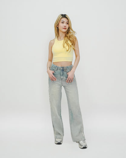 TASSLES DENIM PANTS