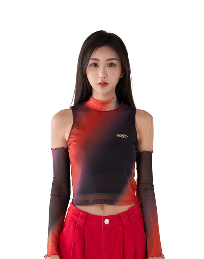 VEE LAVA SUNSET TOP WITH SLEEVES