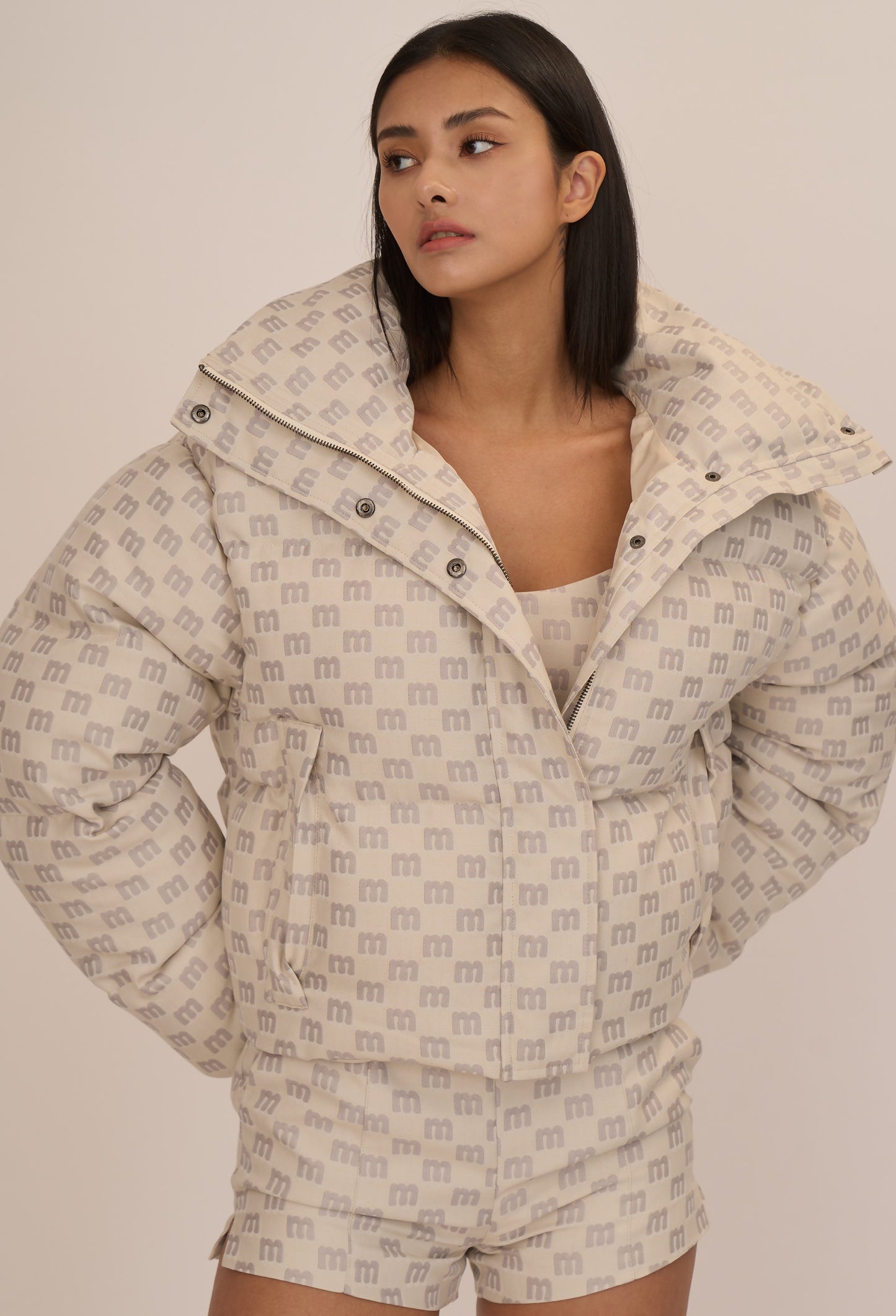 MONOGRAM JACQUARD PUFFER COAT