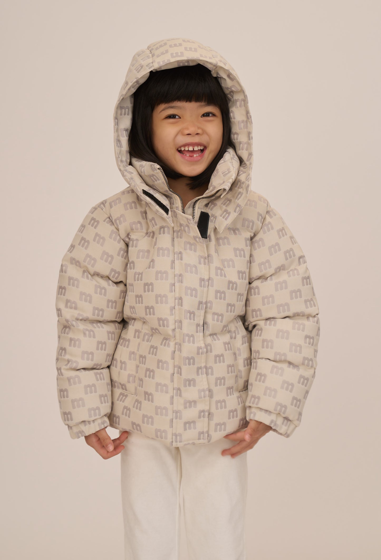 MONOGRAM JACQUARD KID'S PUFFER COAT