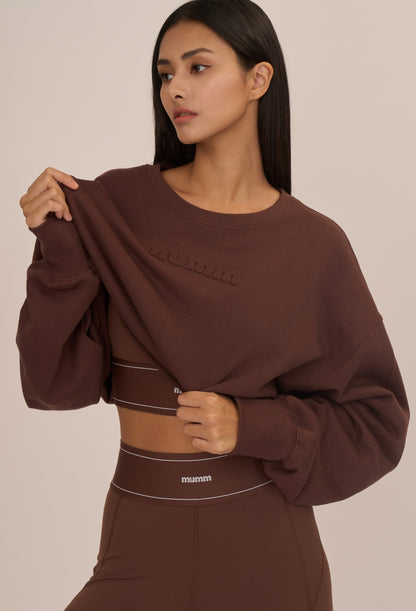 MUMM EMBOSSED CROPPED SWEATSHIRT