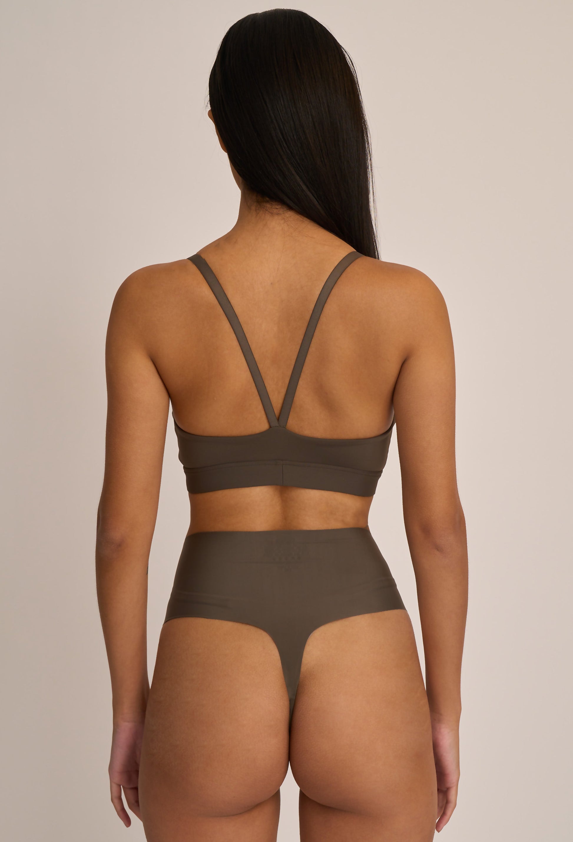 Le Buns, Organic Cotton High Cut G-String, Black