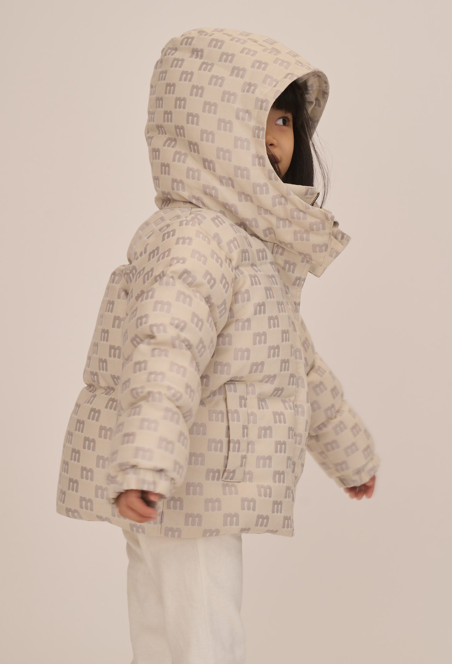 MONOGRAM JACQUARD KID'S PUFFER COAT