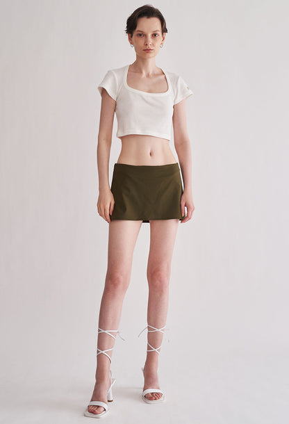 HUMAN HAUS LOW-RISE MINI SKIRT